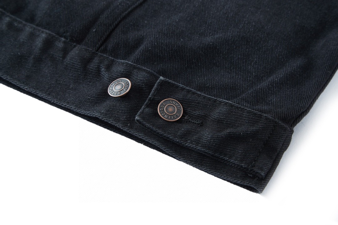 Balenciaga 巴黎世家 胶带可乐图案 翻领长袖夹克 牛仔外套 牛仔衣 秋冬 黑色 BALF-MO79