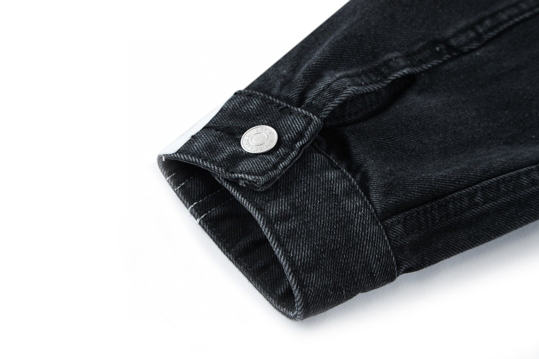 Balenciaga 巴黎世家 adidas originals 联名款 Logo印花条纹袖夹克 牛仔外套 牛仔衣 秋冬 黑色 724775TNW541129