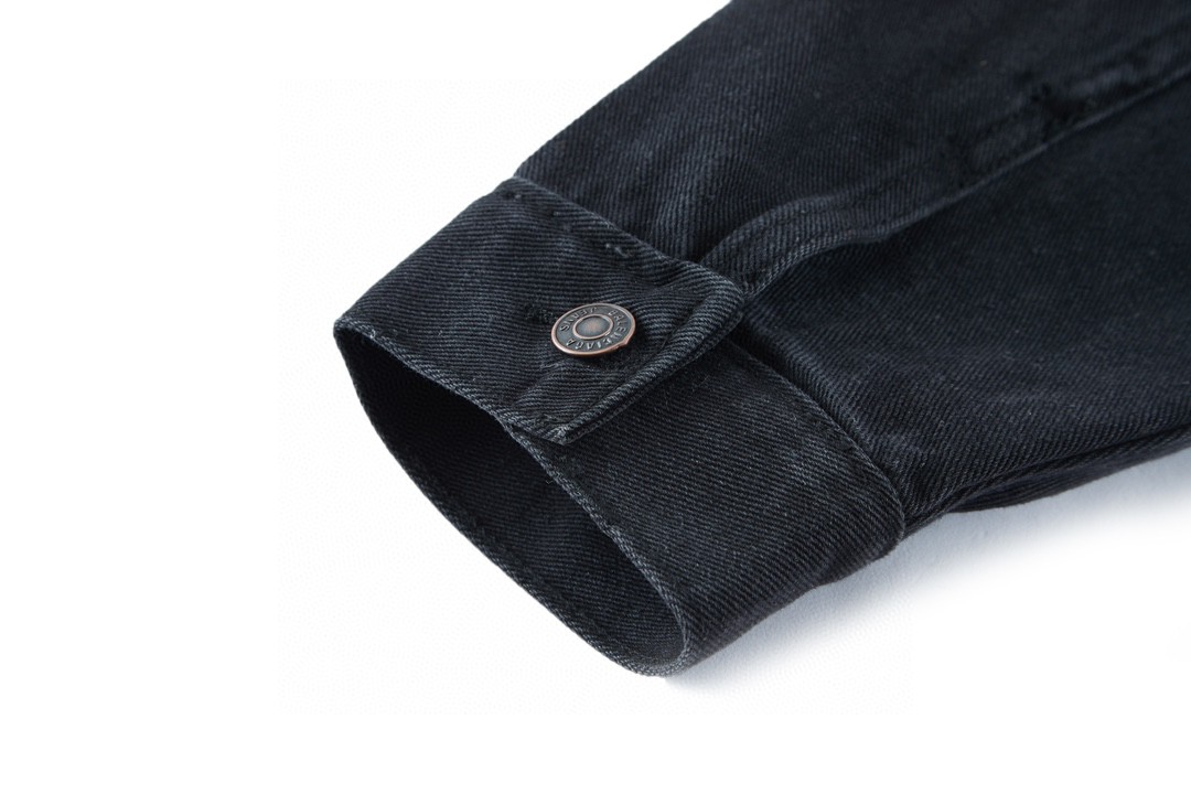 Balenciaga 巴黎世家 胶带可乐图案 翻领长袖夹克 牛仔外套 牛仔衣 秋冬 黑色 BALF-MO79