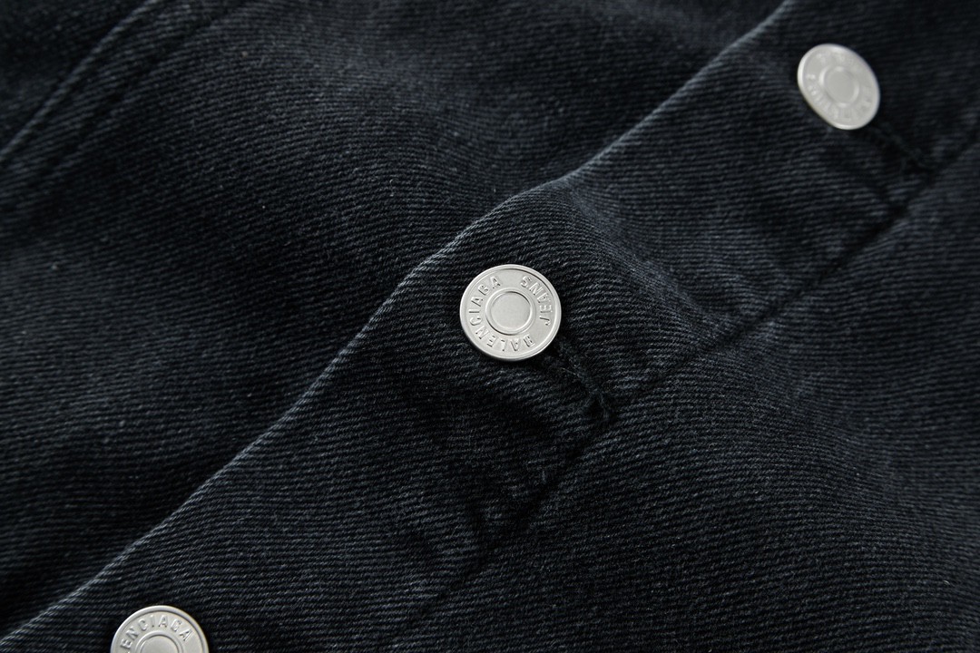 Balenciaga 巴黎世家 adidas originals 联名款 Logo印花条纹袖夹克 牛仔外套 牛仔衣 秋冬 黑色 724775TNW541129