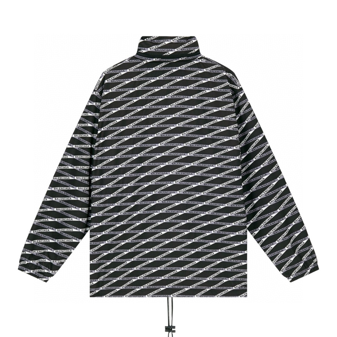 Balenciaga 巴黎世家 Logo字母弹幕 夹克 长袖 冲锋衣 外套 秋冬 黑色 