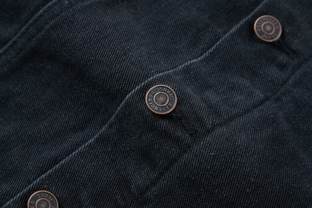 Balenciaga 巴黎世家 胶带可乐图案 翻领长袖夹克 牛仔外套 牛仔衣 秋冬 黑色 BALF-MO79