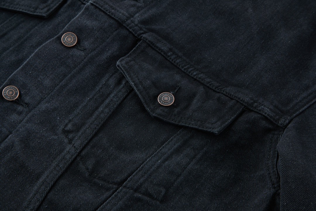 Balenciaga 巴黎世家 胶带可乐图案 翻领长袖夹克 牛仔外套 牛仔衣 秋冬 黑色 BALF-MO79