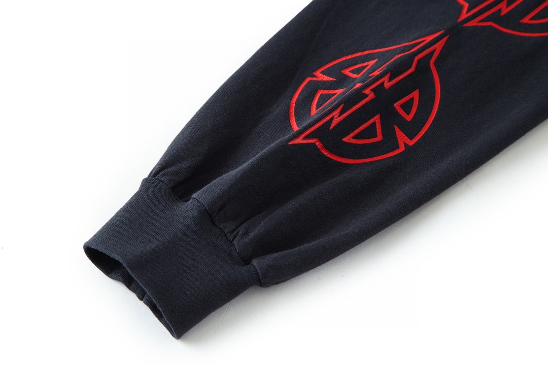 Balenciaga 巴黎世家 字母Logo印花 T恤 长袖 卫衣  秋冬 黑色 