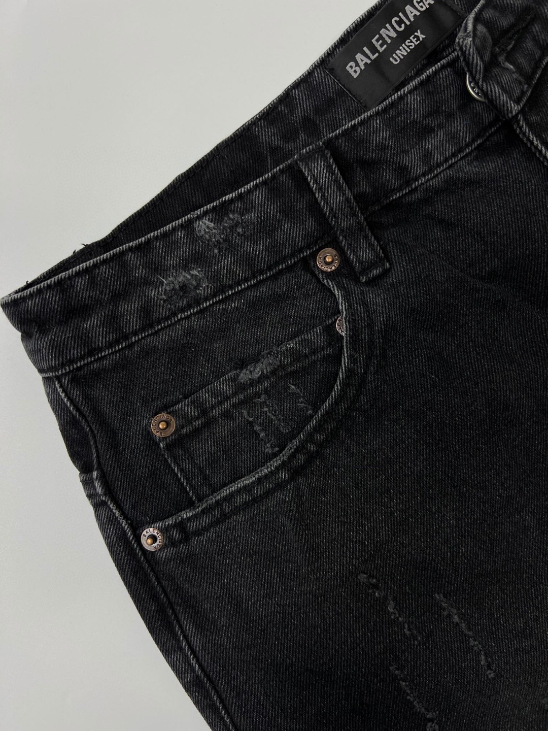 Balenciaga 巴黎世家 水洗破洞牛仔裤 长裤 男款 黑色 