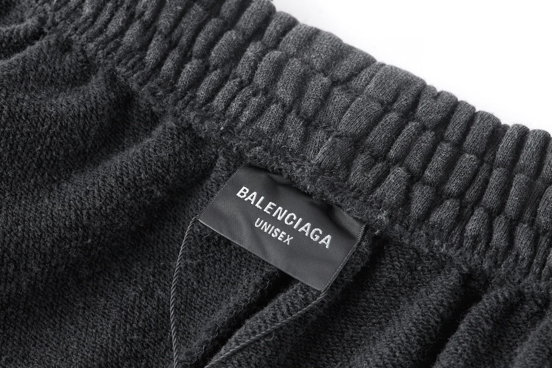 Balenciaga 巴黎世家 纯色字母刺绣logo 休闲裤 运动裤 长裤 卫裤 男女同款 黑色 755118TOVV29034