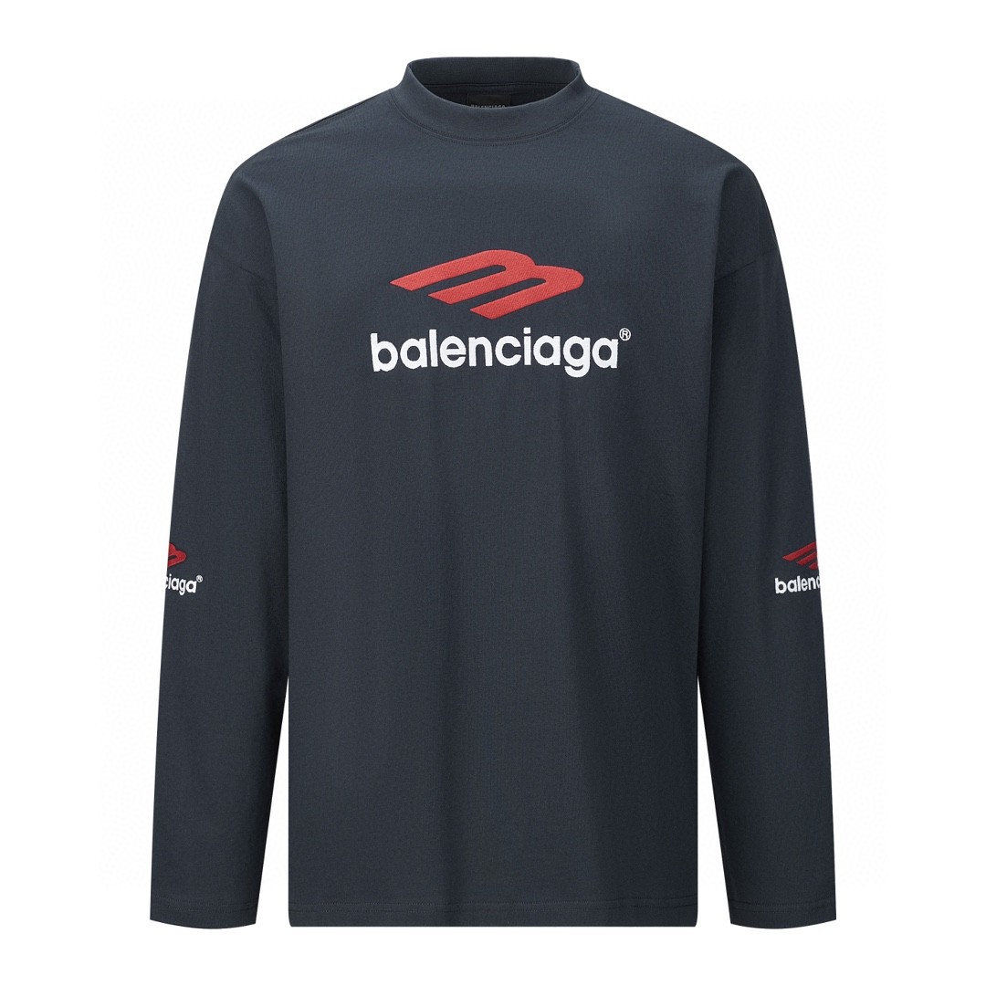 Balenciaga 巴黎世家 字母刺绣LogoT恤 长袖 卫衣  秋冬 黑色 720250TPVD71470