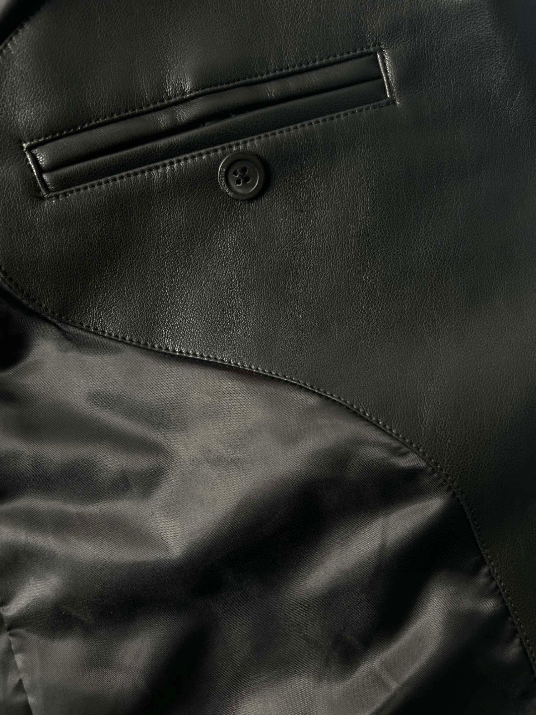 Balenciaga 巴黎世家 袖标皮衣西装 外套 长袖 秋冬 黑色