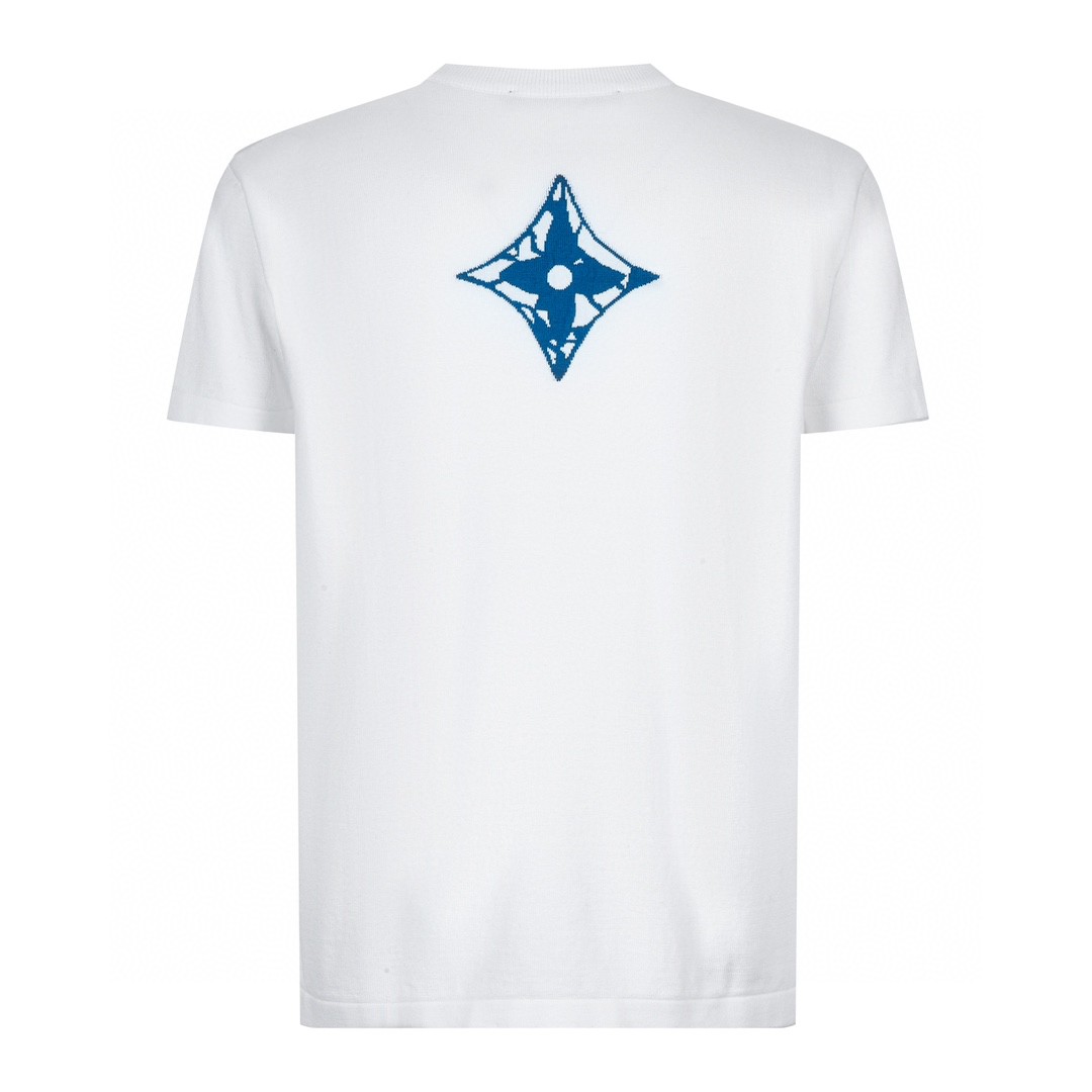 LOUIS VUITTON 路易威登 字母logo针织短袖 圆领  T 恤 上衣 夏款 女款 白色