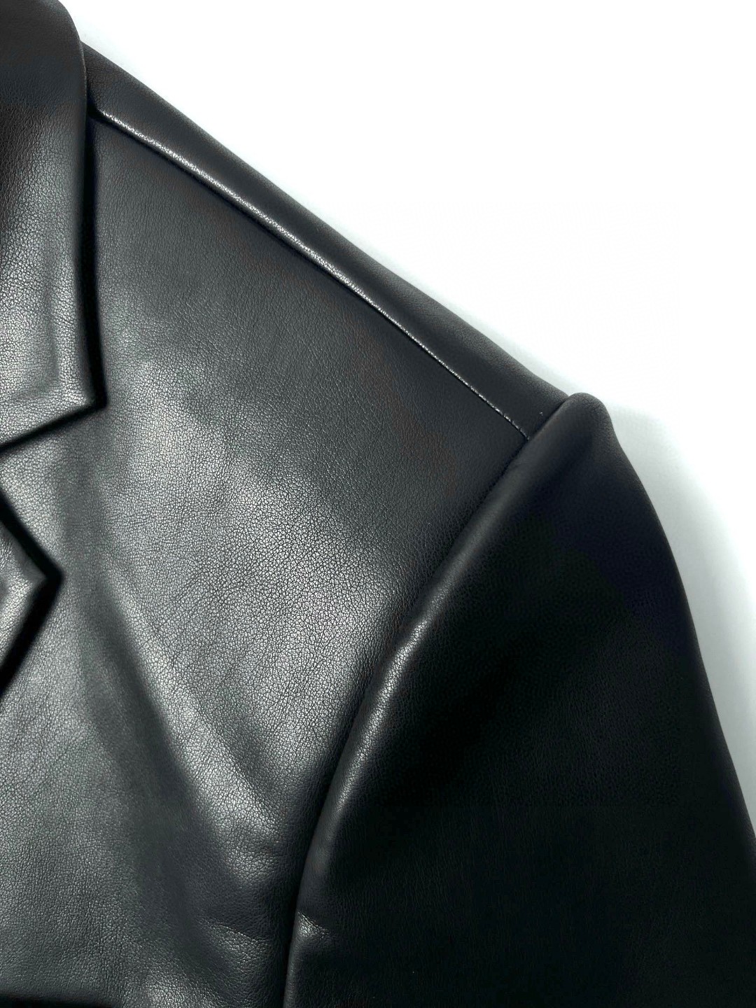 Balenciaga 巴黎世家 袖标皮衣西装 外套 长袖 秋冬 黑色