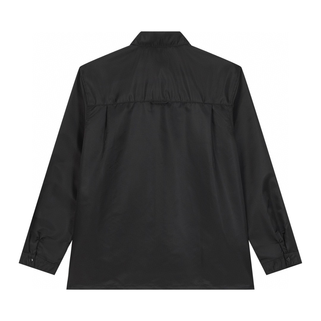 PRADA 普拉达 SS21 纯色三角徽标 衬衫 长袖 男女同款 黑色 SC514-1WQ8-F0002-S-202