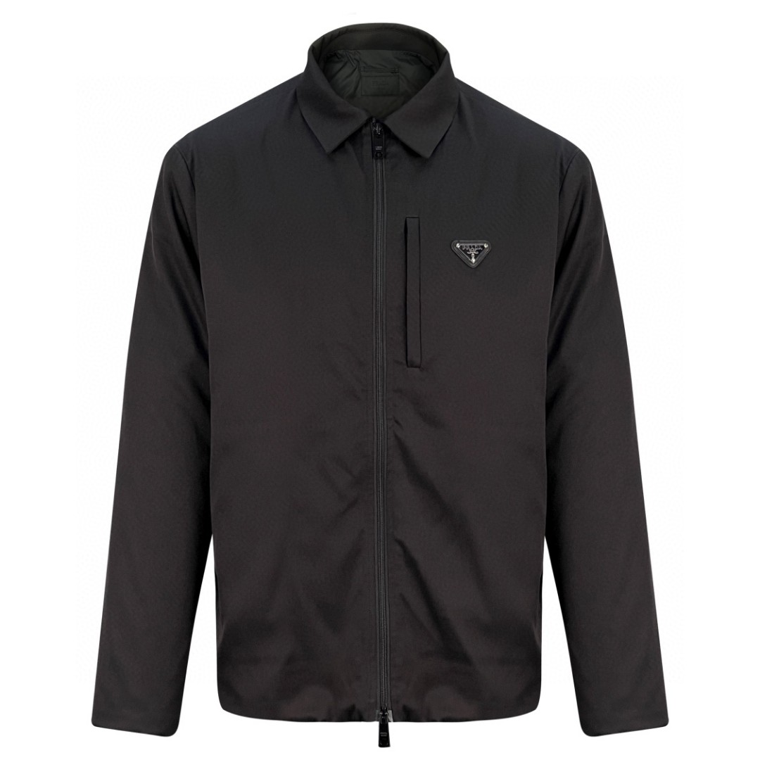 PRADA 普拉达 SS23 纯色三角徽标 夹克 外套 长袖 男女同款 黑色 SC640M-11QL-F0002