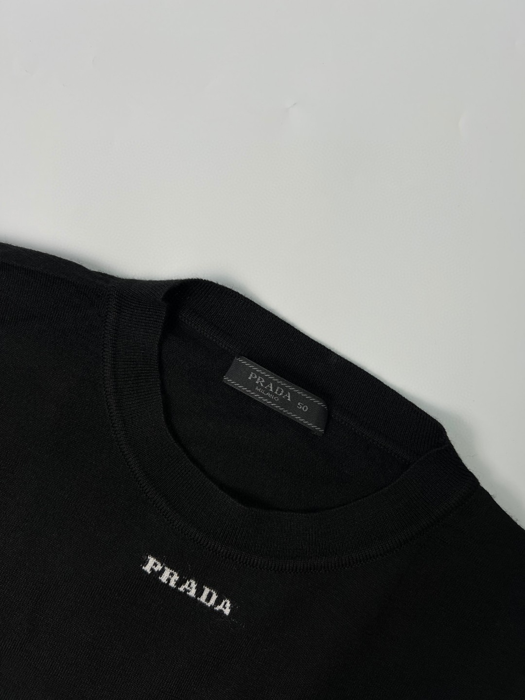 PRADA 普拉达 纯色字母Logo 毛衣 针织衫 长袖 秋冬款 黑色