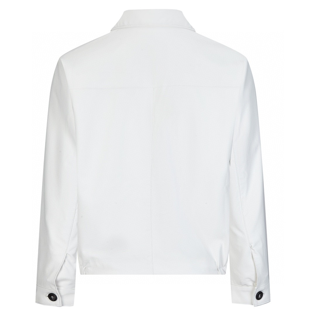 PRADA 普拉达 三角徽标拉链 小羊皮翻领夹克 外套 长袖 男女同款 白色 UPW463-1WDV-F0304-S-231