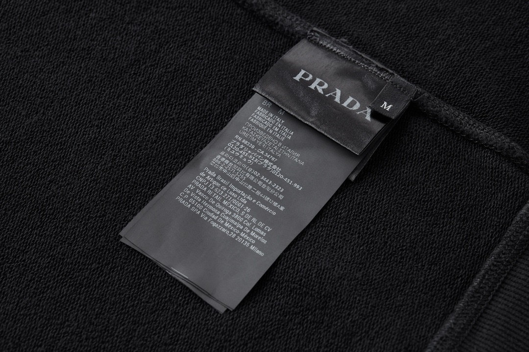 PRADA 普拉达 SS23 休闲渐变 圆领 卫衣 长袖 秋冬款 黑灰色 UJL26A-13BG-F0002