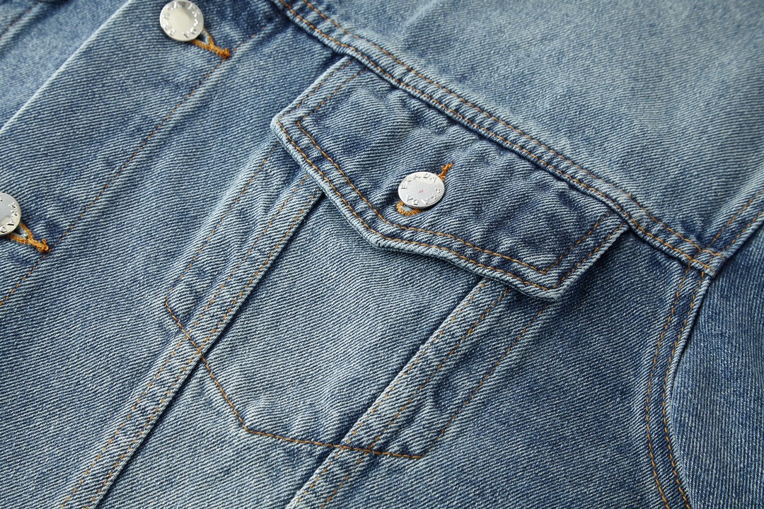 PRADA 普拉达 SS23 三角形徽标 牛仔外套 夹克 长袖 外套 男女同款 蓝色 GEB227-12K1-F0V3N