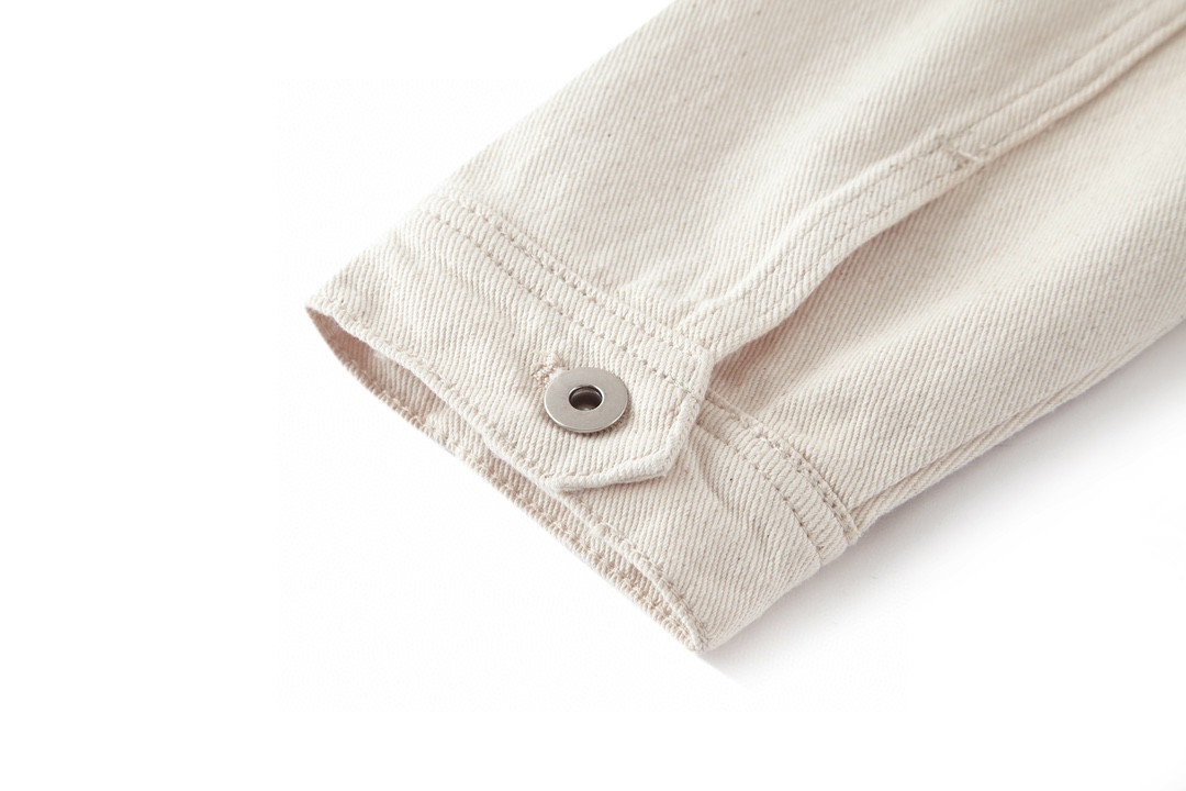 PRADA 普拉达 三角徽标拉链 牛仔外套 夹克 长袖 外套 男女同款 米白色