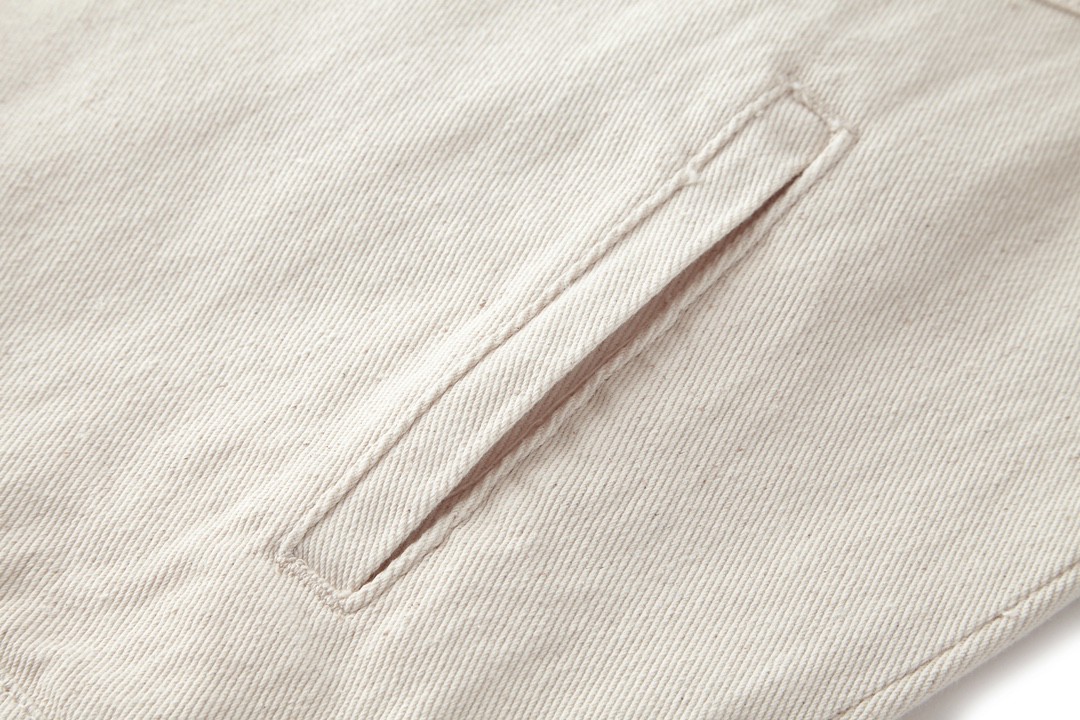 PRADA 普拉达 三角徽标拉链 牛仔外套 夹克 长袖 外套 男女同款 米白色