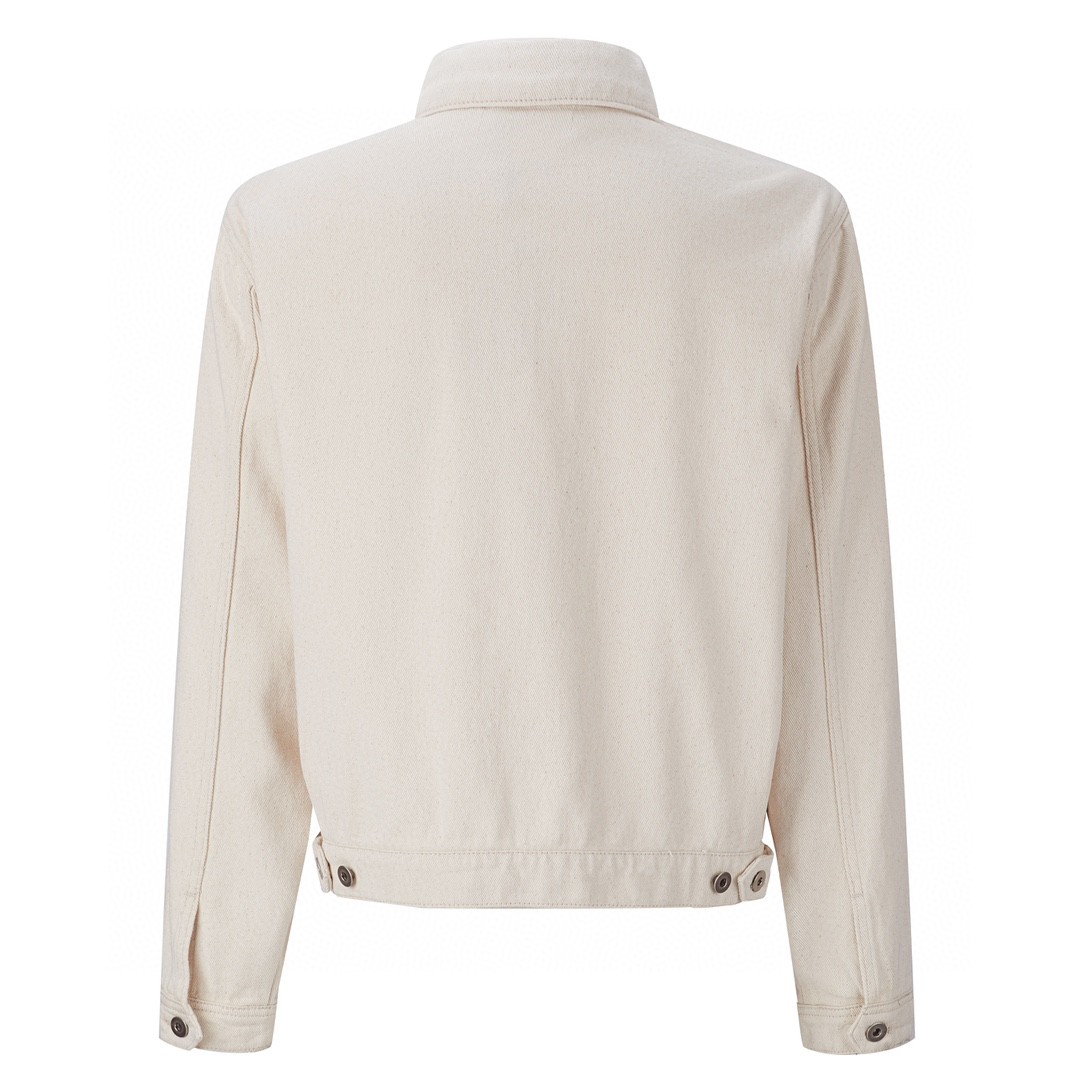 PRADA 普拉达 三角徽标拉链 牛仔外套 夹克 长袖 外套 男女同款 米白色