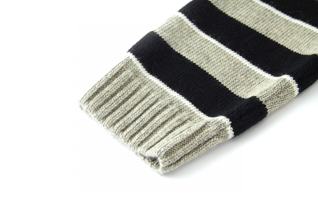 CELINE 赛琳 拼色条纹圆领毛衣 长袖 秋冬款 男女同款 浅灰色 2AE4B896T-06BK