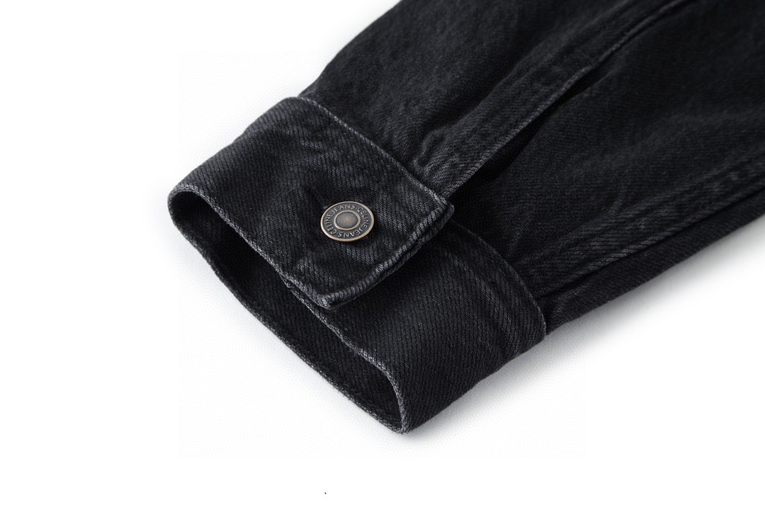 CELINE 赛琳 FW23 水洗单排扣连帽休闲牛仔外套 牛仔衣 长袖 外套 秋冬款 男女同款 黑灰色 2Q472947F-38CH