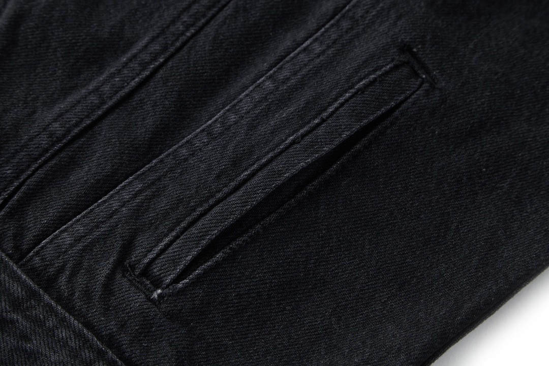 CELINE 赛琳 FW23 水洗单排扣连帽休闲牛仔外套 牛仔衣 长袖 外套 秋冬款 男女同款 黑灰色 2Q472947F-38CH