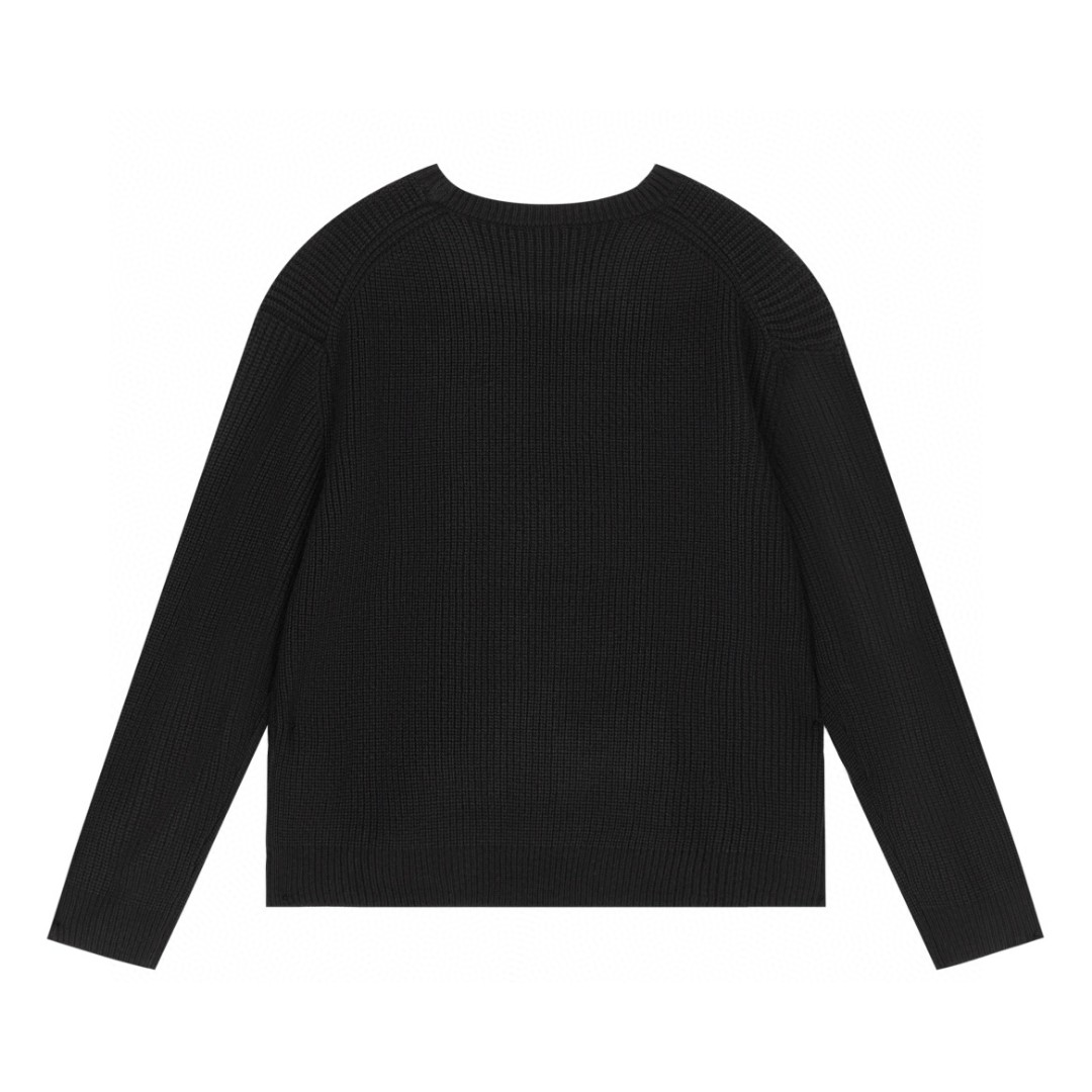 CELINE 赛琳 字母贴布logo 圆领 毛衣 长袖 秋冬款 男女同款 黑色 2A19R205O-38NO