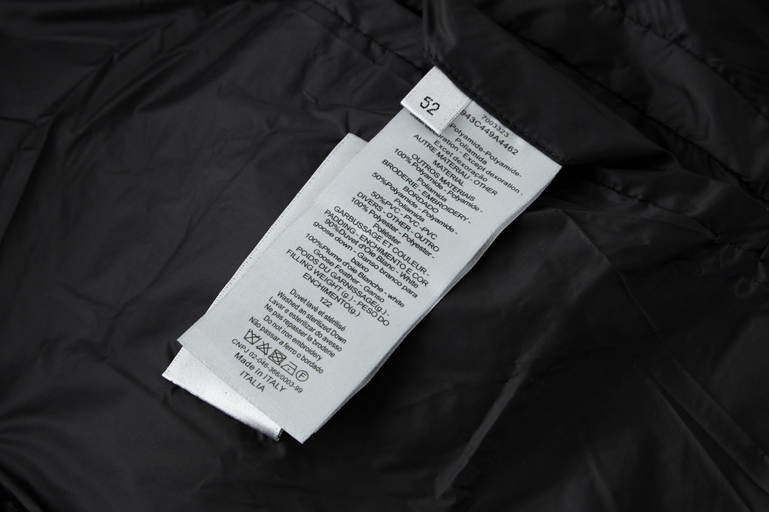 DIOR 迪奥 菱形格暗纹提花拉链立领羽绒服 夹克 外套 长袖 黑色 