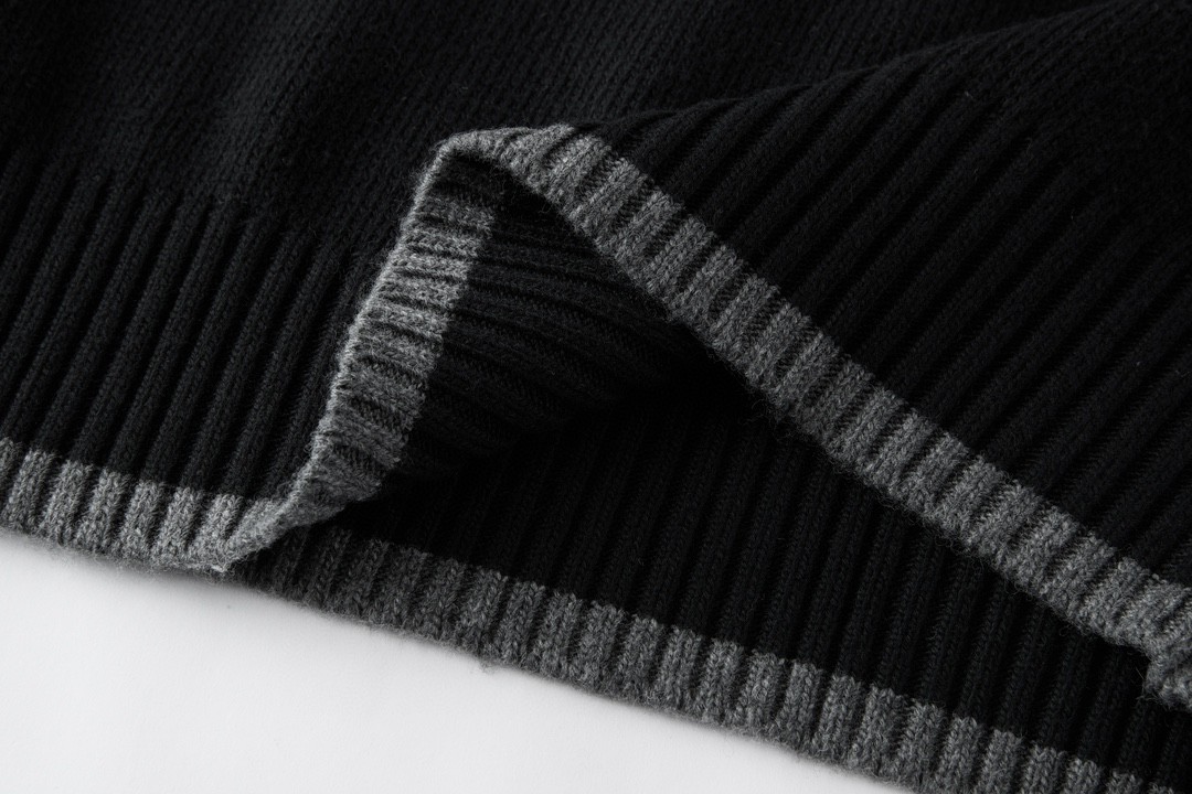 DIOR 迪奥 FW22 字母Logo刺绣羊毛针织衫 毛衣 长袖 秋冬款 黑色 213M640AT298-C988