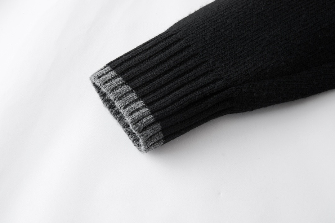 DIOR 迪奥 FW22 字母Logo刺绣羊毛针织衫 毛衣 长袖 秋冬款 黑色 213M640AT298-C988