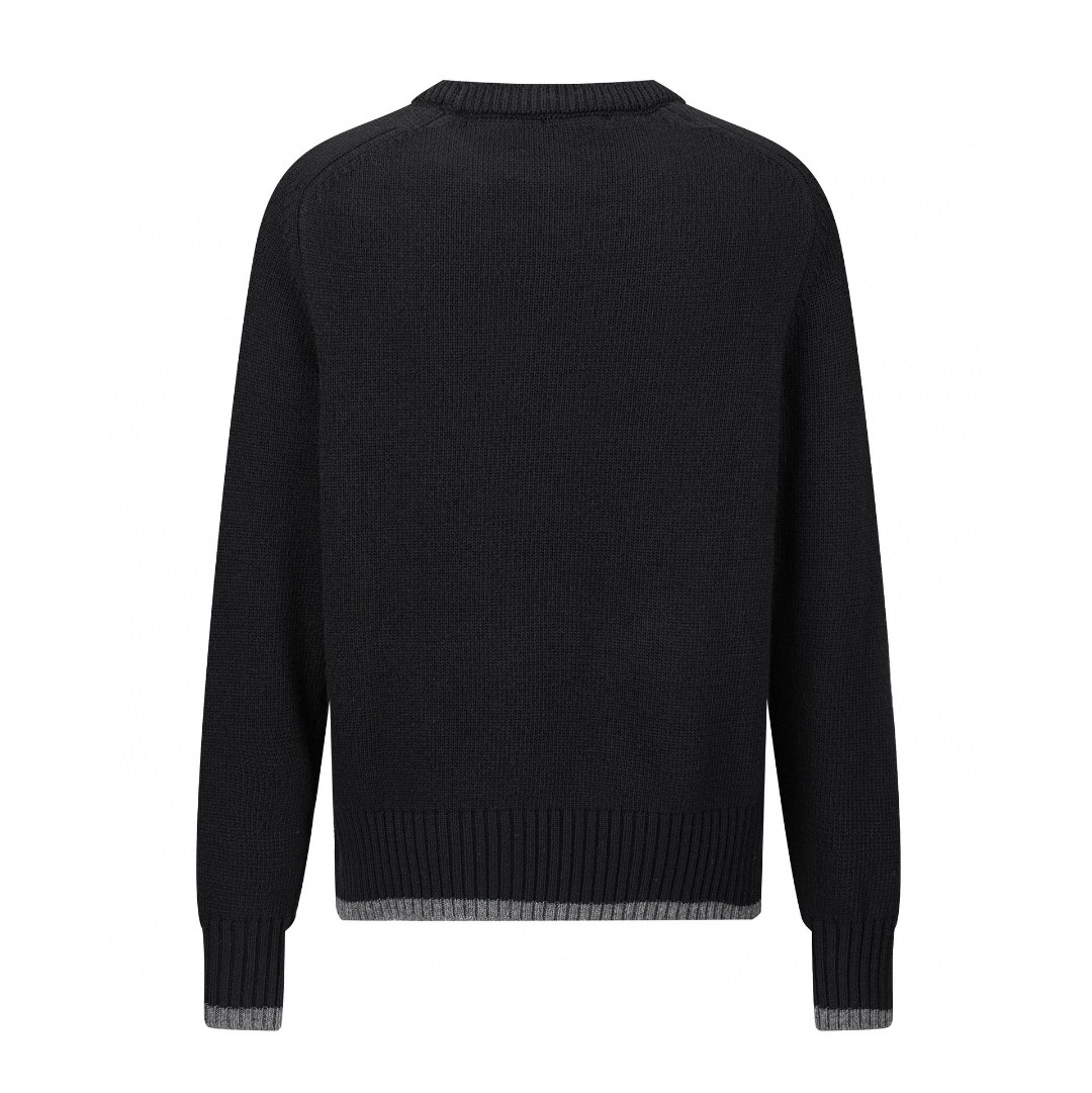 DIOR 迪奥 FW22 字母Logo刺绣羊毛针织衫 毛衣 长袖 秋冬款 黑色 213M640AT298-C988