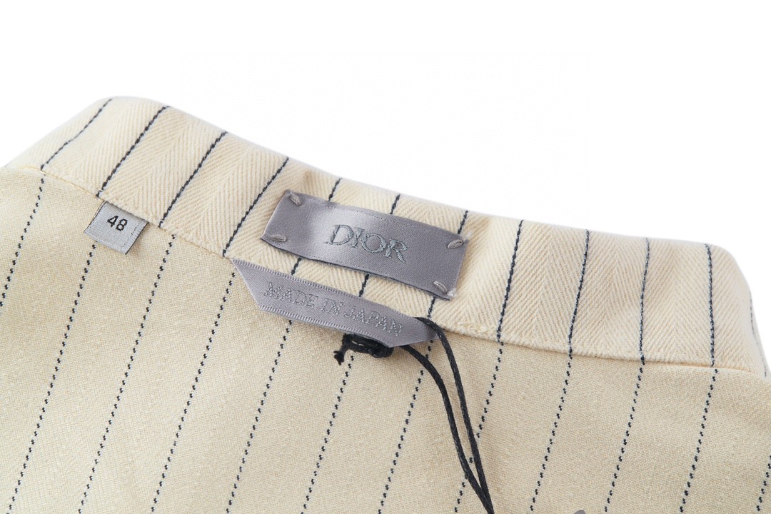 DIOR 迪奥 细条纹 字母Logo刺绣翻领衬衫 长袖 秋冬款 米白色 033D490J318X-C085
