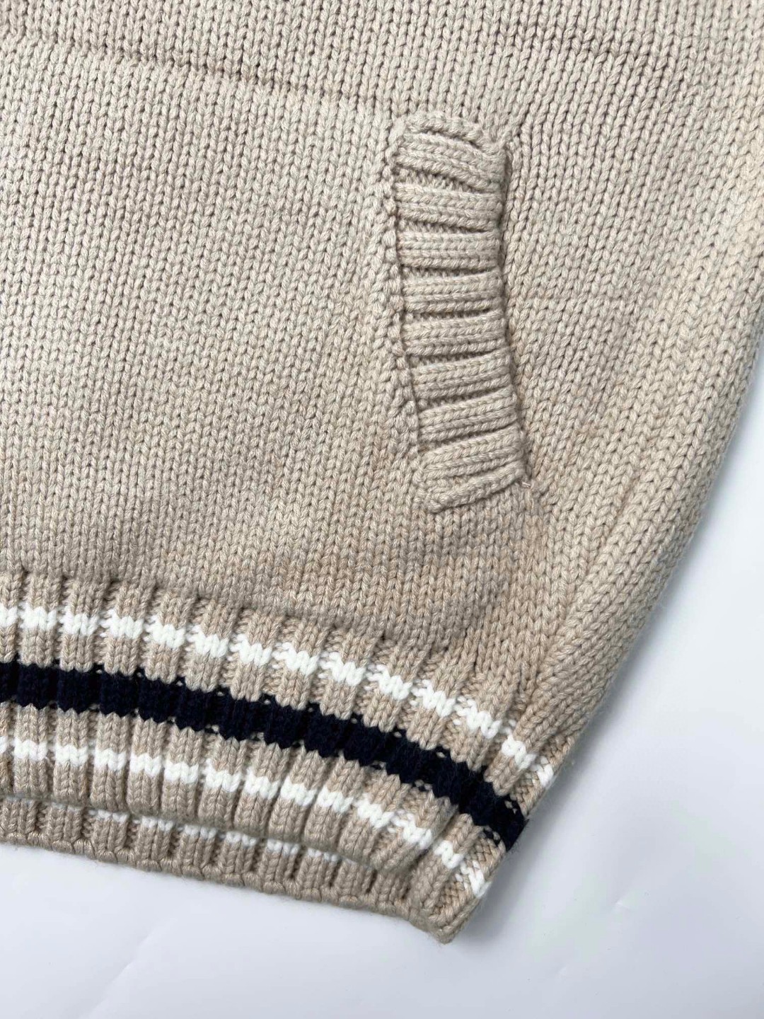 DIOR 迪奥 Denim Tears 联名款 字母印花拉链休闲高领针织开衫 毛衣 针织衫 长袖 秋冬款 米色 393M430AT697-C187