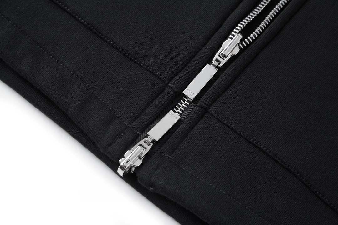 DIOR 迪奥 双面拉链连帽卫衣 长袖 外套 夹克 秋冬款 黑色 313J232A0531-C989