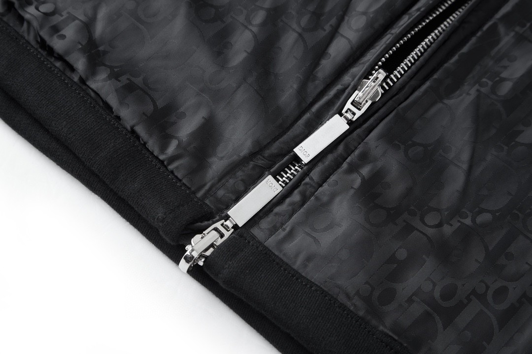DIOR 迪奥 双面拉链连帽卫衣 长袖 外套 夹克 秋冬款 黑色 313J232A0531-C989