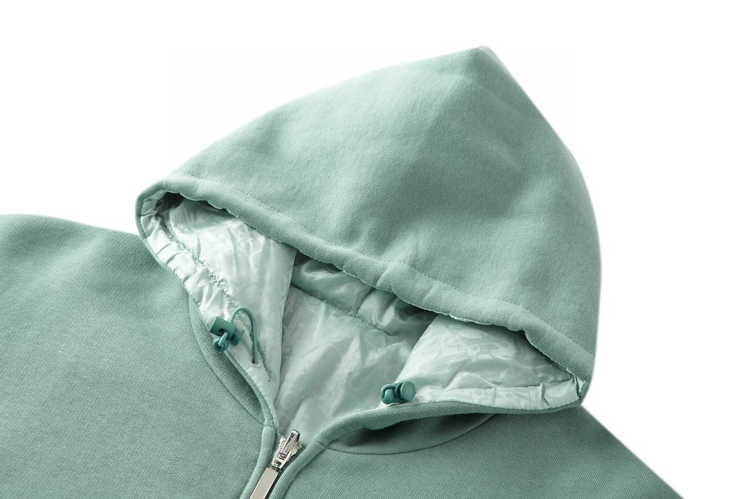 DIOR 迪奥 双面拉链连帽卫衣 长袖 外套 夹克 秋冬款 绿色 313J232A0531-C686