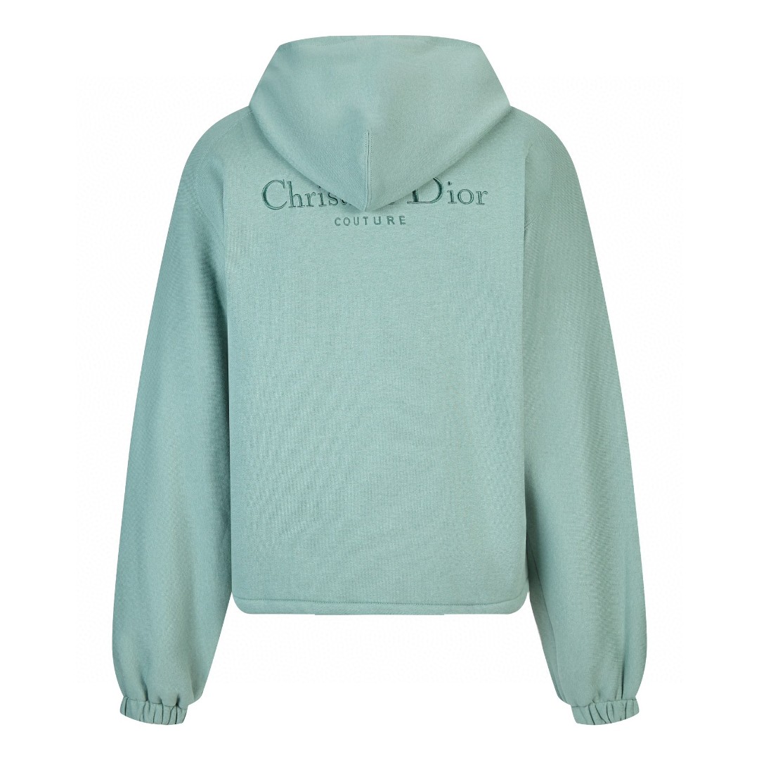 DIOR 迪奥 双面拉链连帽卫衣 长袖 外套 夹克 秋冬款 绿色 313J232A0531-C686