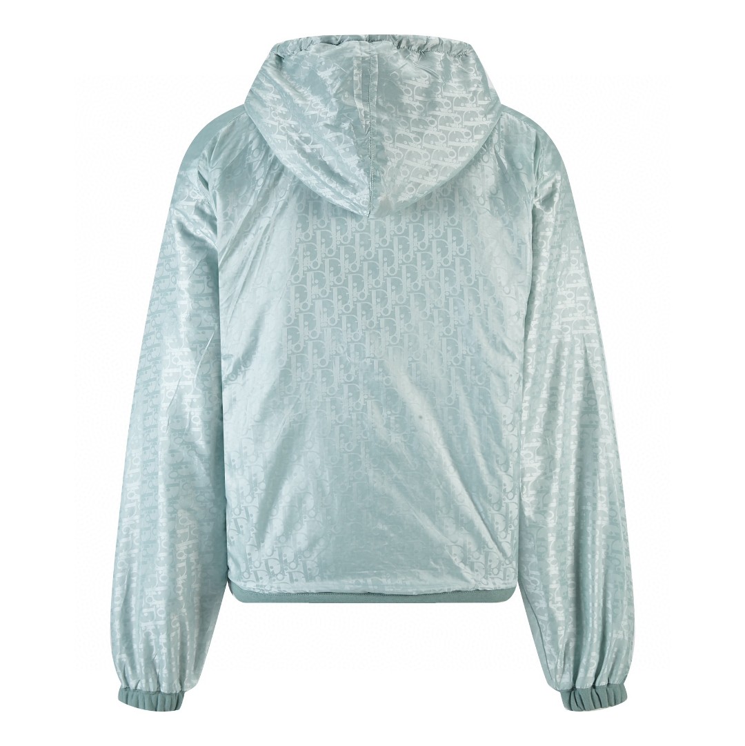 DIOR 迪奥 双面拉链连帽卫衣 长袖 外套 夹克 秋冬款 绿色 313J232A0531-C686