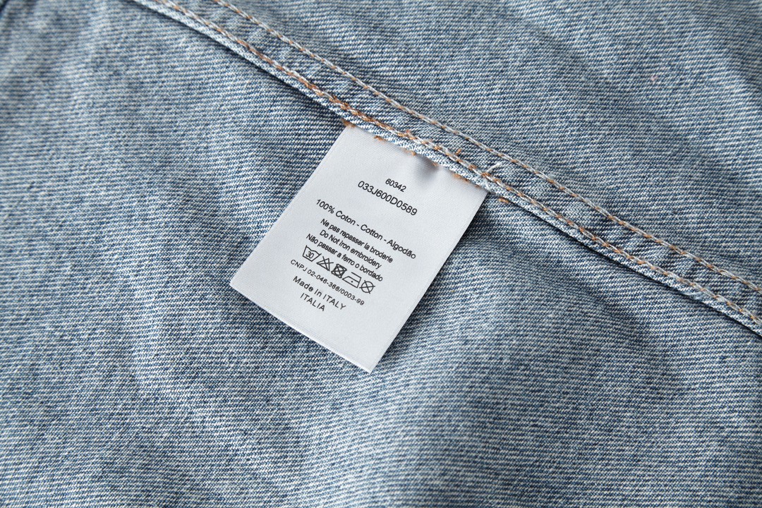 DIOR 迪奥 水洗做旧刺绣logo 双头拉链牛仔外套 长袖 牛仔衣 夹克 秋冬款 蓝色 313D487AY988-C580