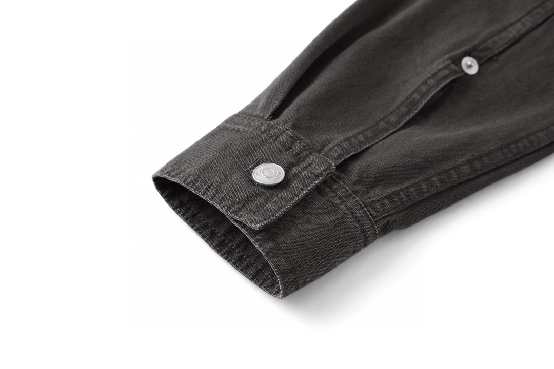 DIOR 迪奥 SS23 纯色Logo衬衫 长袖 外套 秋冬款 灰色 383D587AY520-C888