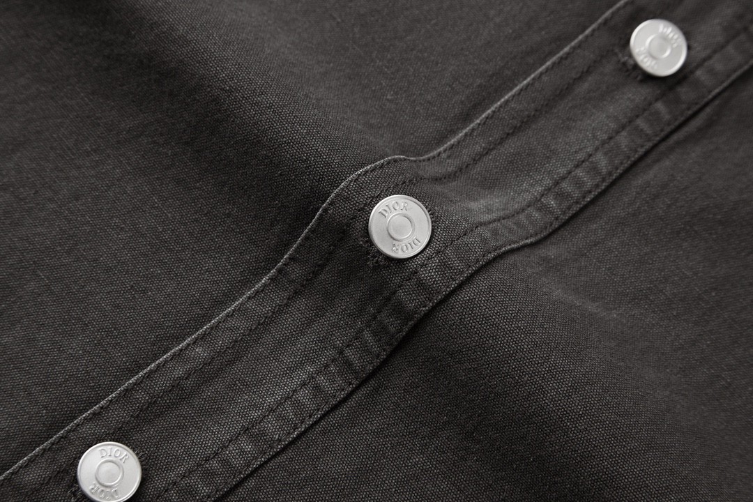 DIOR 迪奥 SS23 纯色Logo衬衫 长袖 外套 秋冬款 灰色 383D587AY520-C888