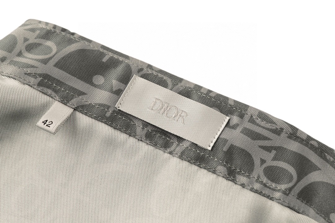 DIOR 迪奥 真丝暗纹满印logo衬衫 长袖 秋冬款 暗灰色