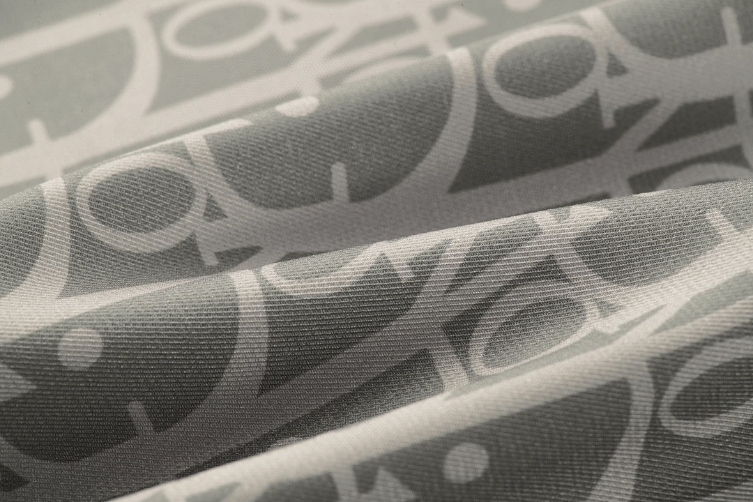 DIOR 迪奥 真丝暗纹满印logo衬衫 长袖 秋冬款 暗灰色