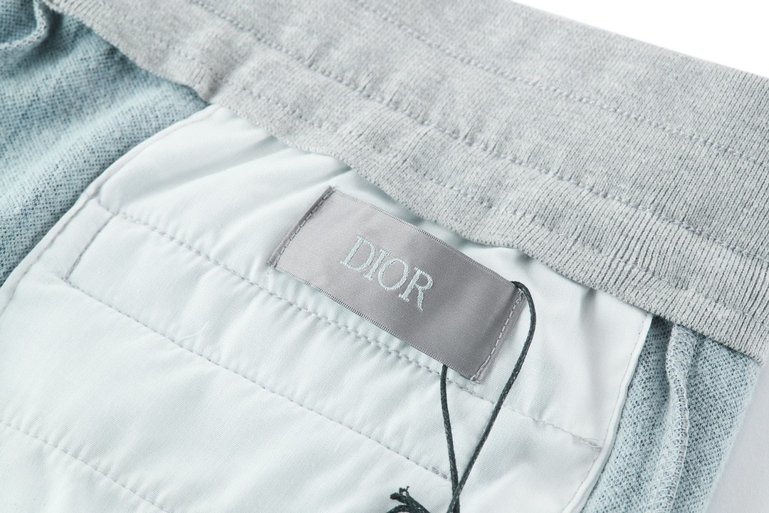 DIOR 迪奥 细条纹刺绣徽标logo 休闲裤 运动裤 长裤 裤子 灰白色 