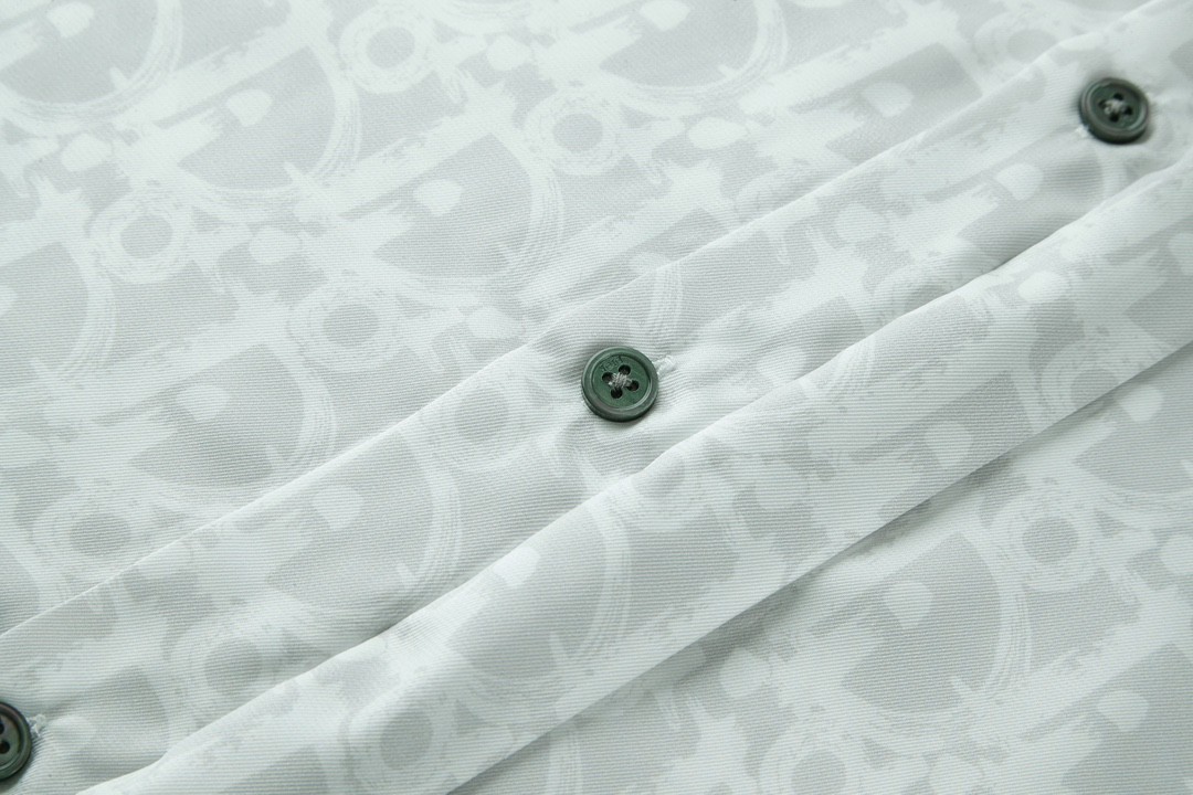 DIOR 迪奥 真丝暗纹满印logo衬衫 长袖 秋冬款 白色