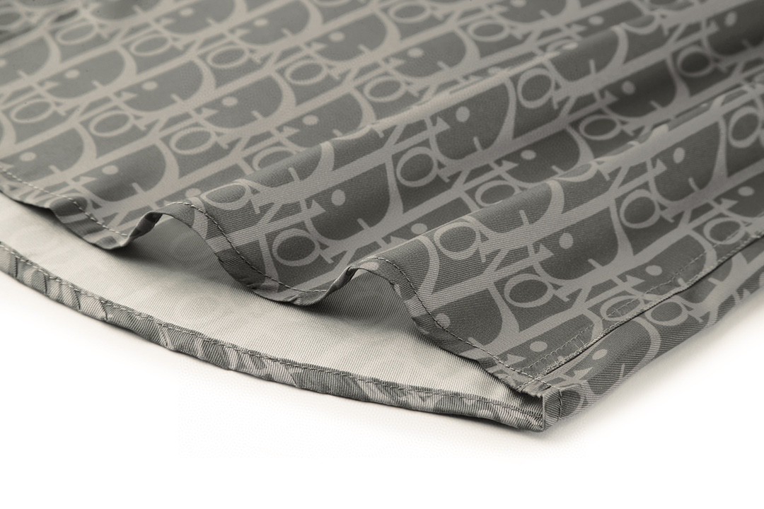 DIOR 迪奥 真丝暗纹满印logo衬衫 长袖 秋冬款 暗灰色