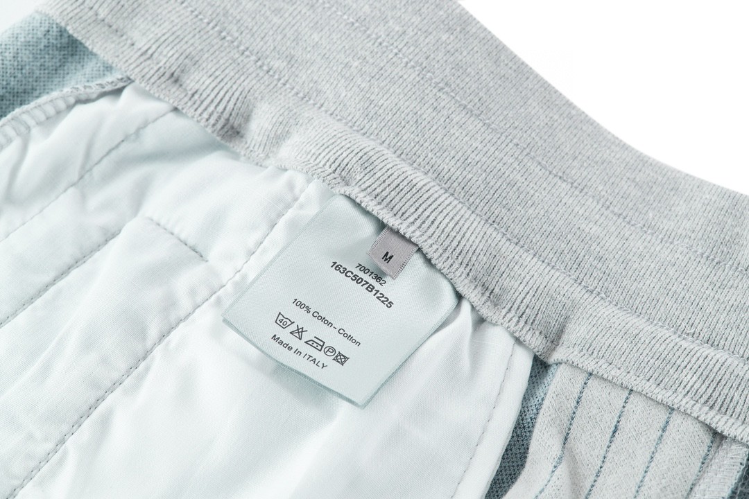 DIOR 迪奥 细条纹刺绣徽标logo 休闲裤 运动裤 长裤 裤子 灰白色 