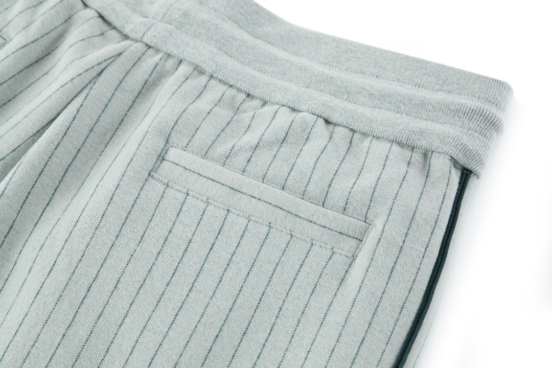 DIOR 迪奥 细条纹刺绣徽标logo 休闲裤 运动裤 长裤 裤子 灰白色 
