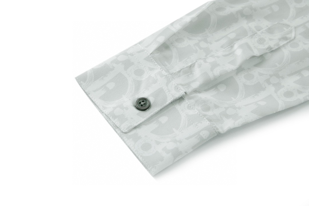 DIOR 迪奥 真丝暗纹满印logo衬衫 长袖 秋冬款 白色