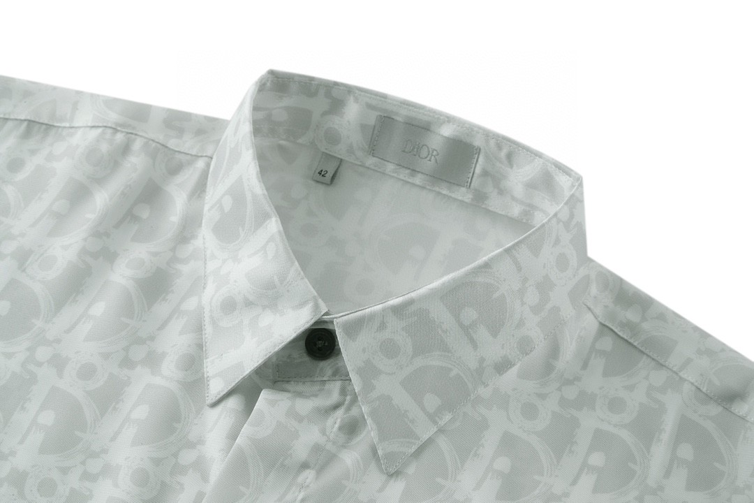 DIOR 迪奥 真丝暗纹满印logo衬衫 长袖 秋冬款 白色